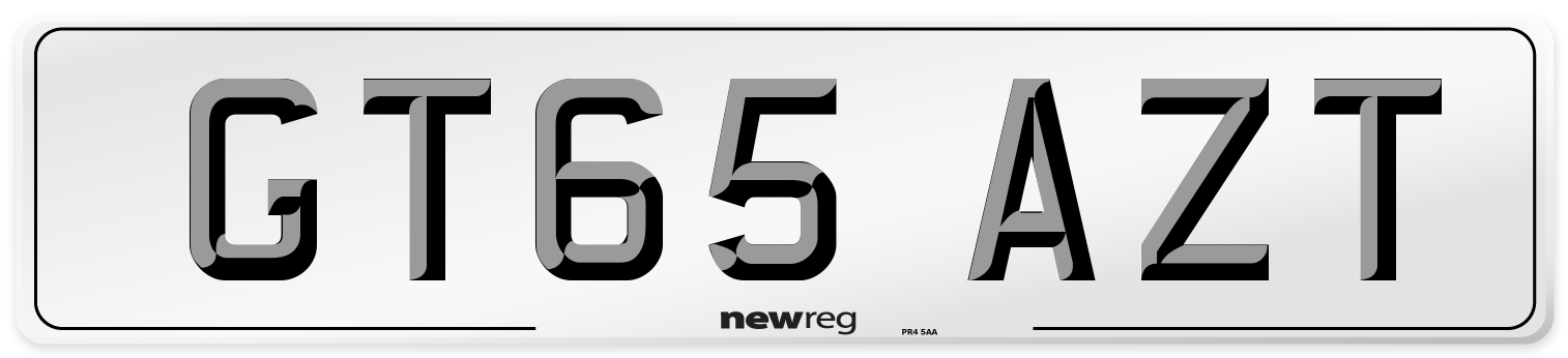 GT65 AZT Number Plate from New Reg